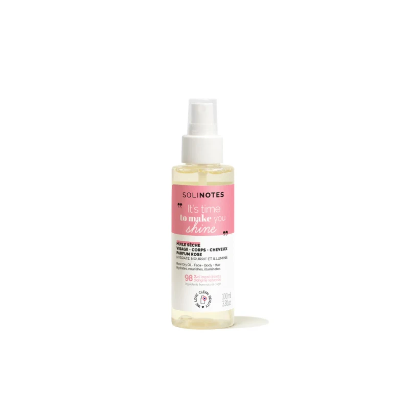 Solinotes Huile Sèche Rose - Corps, Visage & Cheveux 100ml 3 Solinotes Huile Sèche Rose - Corps, Visage & Cheveux 100ml